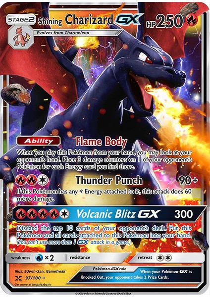 Pokemon Shining Charizard Gx 250HP Kart