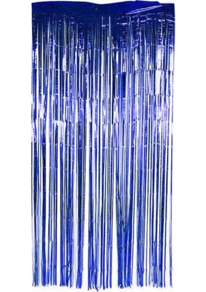 Parti Aksesuar Işıltılı Duvar ve Kapı Perdesi Saks Mavisi 90X200 cm