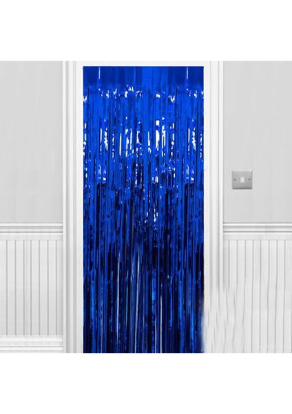 Parti Aksesuar Işıltılı Duvar ve Kapı Perdesi Saks Mavisi 90X200 cm fiyatları