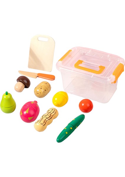 11 / Set Pretend Pretend Kesme Meyve Oyuncak Oyun Yiyecekleri Yemek Yemek Için 3+ Öğrenme Fıstık Stili (Yurt Dışından)