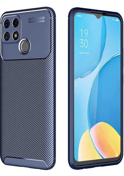 Oppo A15 Kılıf Negro Karbon Görünümlü Silikon Kapak