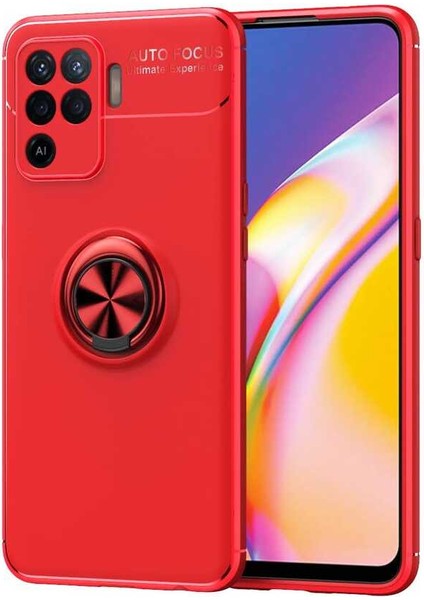Oppo Reno 5 Lite Kılıf Ravel Standlı Yüzüklü Silikon Kapak