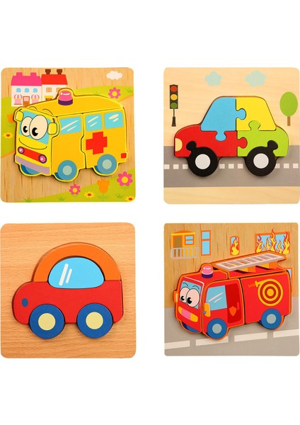 Çok Renkli 3D Bulmaca Yapboz Puzzle Oyuncak Ahşap Oys Okul Öncesi Çocuklar Için B (Yurt Dışından)
