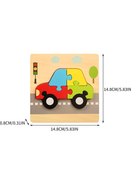 Çok Renkli 3D Bulmaca Yapboz Puzzle Oyuncak Ahşap Oys Okul Öncesi Çocuklar Için B (Yurt Dışından)