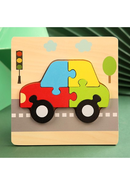 Çok Renkli 3D Bulmaca Yapboz Puzzle Oyuncak Ahşap Oys Okul Öncesi Çocuklar Için B (Yurt Dışından)