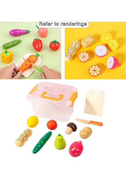 11 / Set Pretend Pretend Kesme Meyve Oyuncak Oyun Yiyecekleri Yemek Yemek Için 3+ Öğrenme Fıstık Stili (Yurt Dışından)