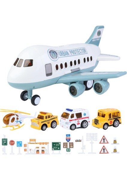 Plastik Helikopter Modeli Fighter Oyuncaklar W / Müzik ve Hikayesi 41X37X20CM Açık Mavi B (Yurt Dışından)