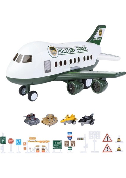 Plastik Helikopto Modeli Fighter Oyuncaklar W / Müzik ve Hikayesi 41X37X20 cm Yeşil E (Yurt Dışından)