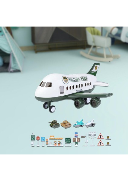 Plastik Helikopto Modeli Fighter Oyuncaklar W / Müzik ve Hikayesi 41X37X20 cm Yeşil E (Yurt Dışından)
