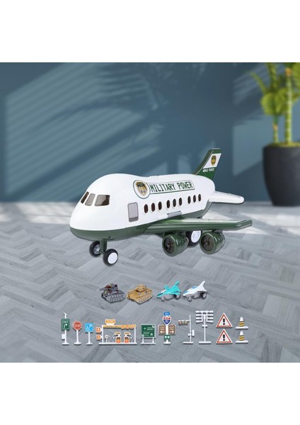 Plastik Helikopto Modeli Fighter Oyuncaklar W / Müzik ve Hikayesi 41X37X20 cm Yeşil E (Yurt Dışından)