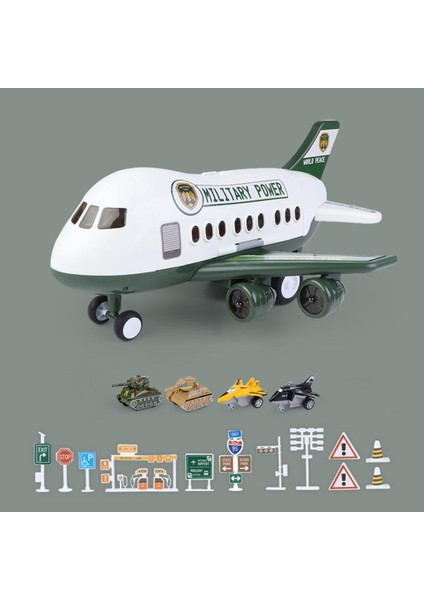Plastik Helikopto Modeli Fighter Oyuncaklar W / Müzik ve Hikayesi 41X37X20 cm Yeşil E (Yurt Dışından)