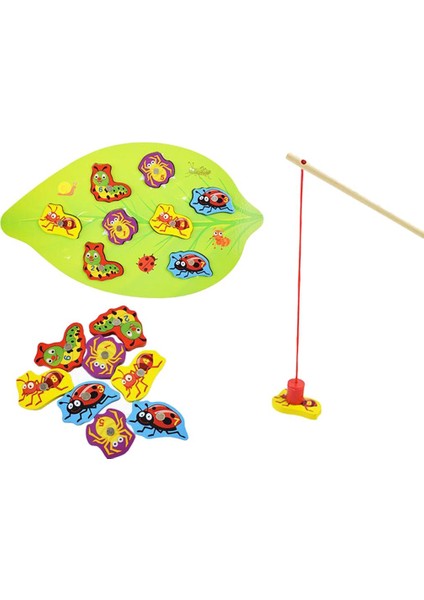 Ahşap Manyetik Balıkçılık Oyunu Bulmaca Kurulu Böcek Böcek Oyunu Oyna Çocuk Böcekler Için Playset (Yurt Dışından)