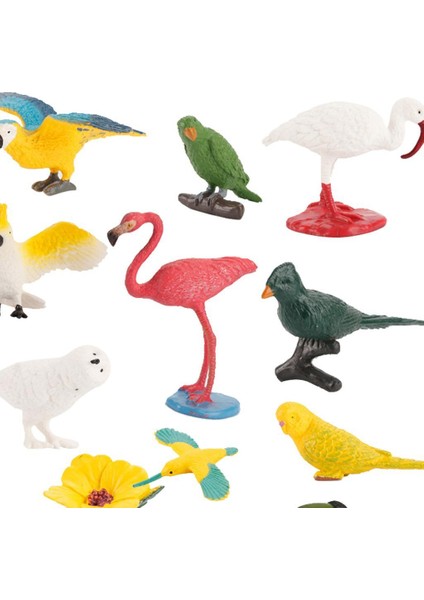 10 Parça Oyuncak Mini Kuş Modeli Set Flamingo Parakeet Simülasyonu Çocuk Hediye Için (Yurt Dışından)