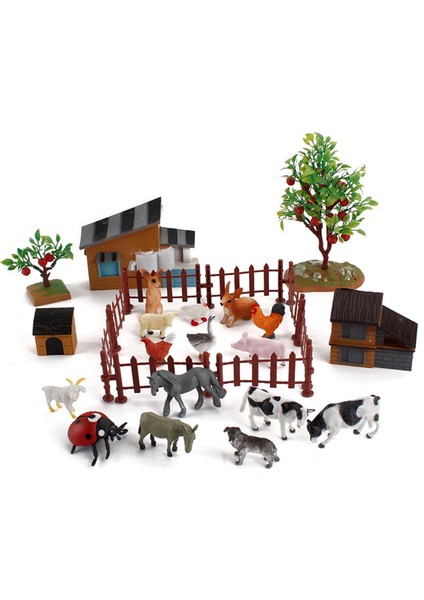 Çiftlik Hayvanları Oyuncak Play Set Plastik Çiftlik Figürinler Partisi Çocuklar Için Playset (Yurt Dışından)