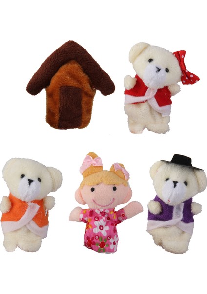 5x Goldilocks ve Üç Ayılar Parmak Kuklaları Masal Bedime Story Sahne (Yurt Dışından)