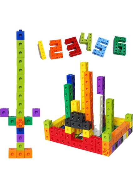 100 Adet Mathlink Küpleri, Erken Matematik Sayma Oyuncak, 10 Renk (Yurt Dışından) modelleri