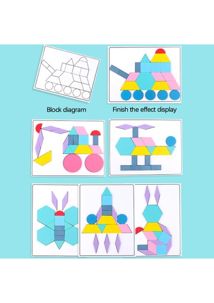 Ahşap Tangram Bulmaca Geometrik Şekiller Bulmacalar Blok Okul Öncesi Eğitici Oyuncak (Yurt Dışından)