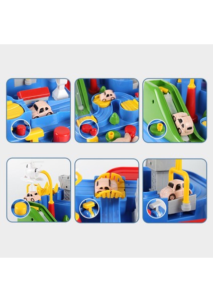 Araba Macera Oyuncaklar Playset Oyunu Yarış Pisti Toddler Oyuncak Toddlers Çocuklar Için 2 Arabalar Mavi (Yurt Dışından)