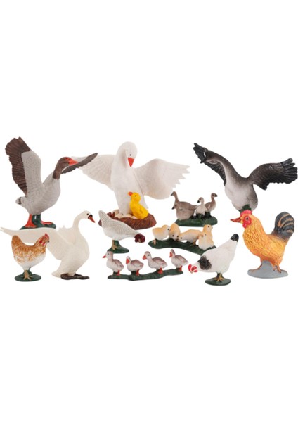 11 Adet Tavuk Fowl Ördek Kaz Horoz Seti Ekran Sahne Bebekler Için Playset (Yurt Dışından)