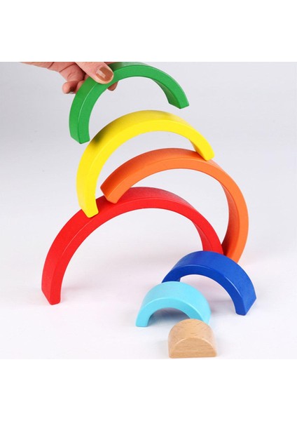 Ahşap Gökkuşağı Istifleyici Blokları Geliştirme Oyuncaklar Yürüyor Oyuncaklar Bebekler Olmadan Sağlam Öğrenci Sturdy (Yurt Dışından)
