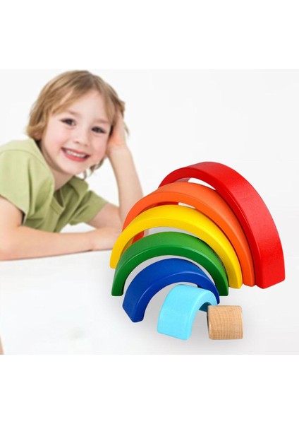 Ahşap Gökkuşağı Istifleyici Blokları Geliştirme Oyuncaklar Yürüyor Oyuncaklar Bebekler Olmadan Sağlam Öğrenci Sturdy (Yurt Dışından)