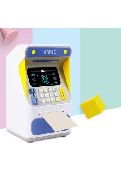 Oyuncak Atm Banka Makinesi Kumbara Yüz Tanıma Para Bankası 3+ Mavi (Yurt Dışından)