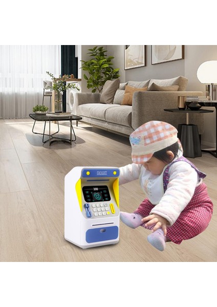 Oyuncak Atm Banka Makinesi Kumbara Yüz Tanıma Para Bankası 3+ Mavi (Yurt Dışından)