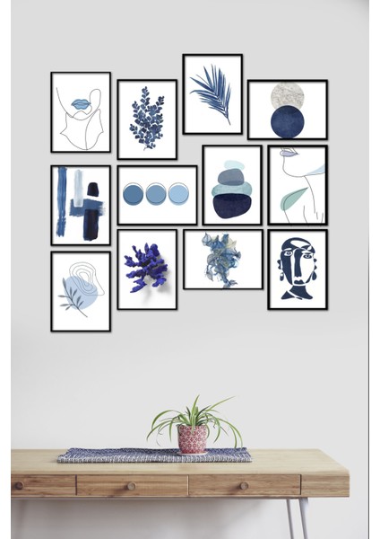 Mavi Sanat 12 Parça Mdf Tablo