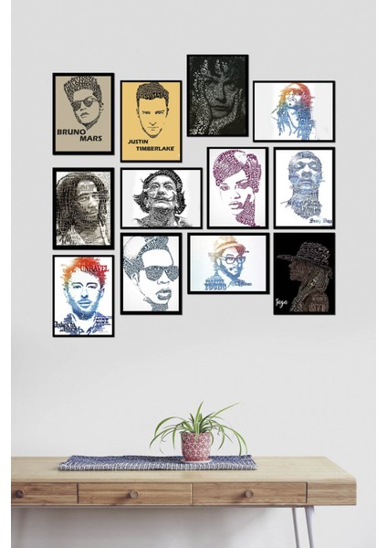 Sanatçılar 12 Parça Mdf Tablo