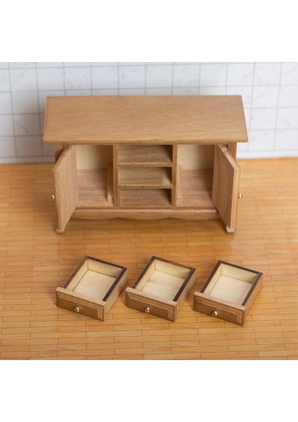 1/12 Ölçekli Dollhouse Mobilya Için Rustik Ahşap Finish Accent Saklama Dolabı (Yurt Dışından) fiyatları
