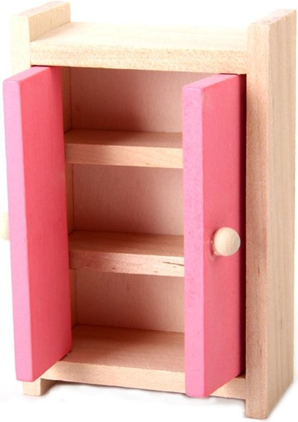 Dollhouse Minyatür Mobilya Ahşap Yatak Odası Yatak Masa Lambası Dolap Oyuncak Seti Gül Kırmızı (Yurt Dışından) fırsatları