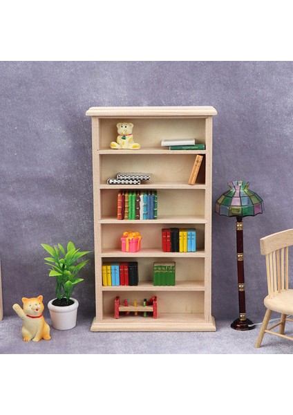 1:12 Ölçekli Dollhouse Minyatür Kitaplık 6-Tier Raf, Doğum Günü Hediyeleri Için (Yurt Dışından) modelleri
