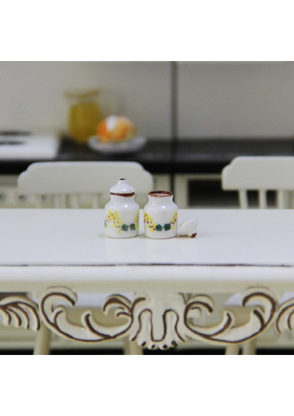 4 Adet 1:12 Bebek Evi Mobilya Seti Mini Porselen Baharat Kavanoz Baharat Kutular Set (Yurt Dışından) indirimleri