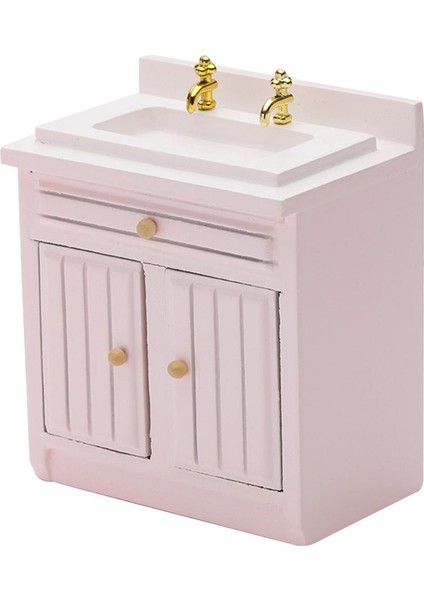 Ahşap Lavabo Ünitesi 1/12 Bebekler Ev Minyatür Mutfak Mobilya Oyuncak (Yurt Dışından)