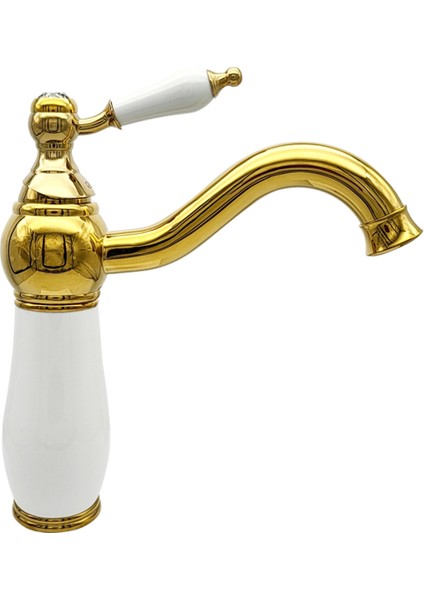 Beyaz Gold Tezgah Üstü Lavabo Armatürü WG-217