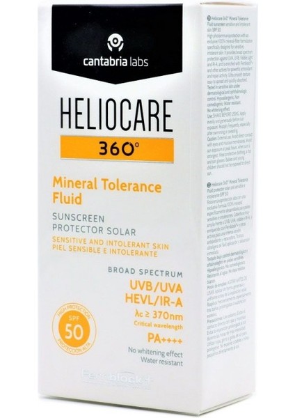 360 Mineral Tolerance Fluid SPF50+ 50 ml