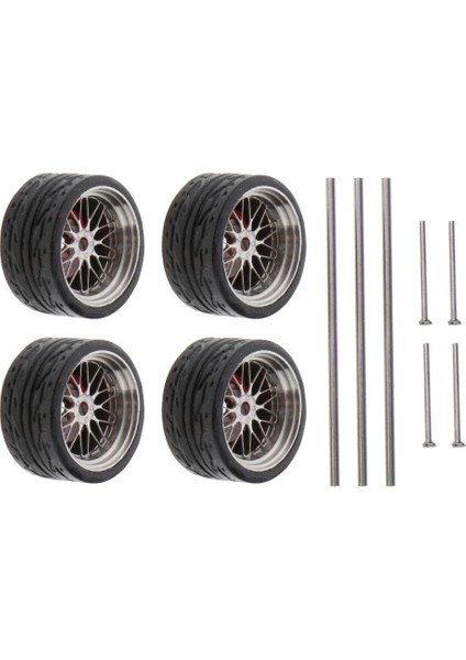 Evrensel 1:64 Ölçekli Araba Kauçuk Tekerlek Yetişkin 4WHEELS & 3 Aksları 5 End Caps A4 (Yurt Dışından)