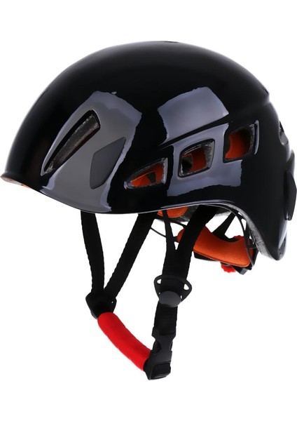 Kaya Tırmanışı Yokuş Aşağı Mağara Rappelling Ayarlanabilir Güvenli Kask Koruyucu Siyah (Yurt Dışından)