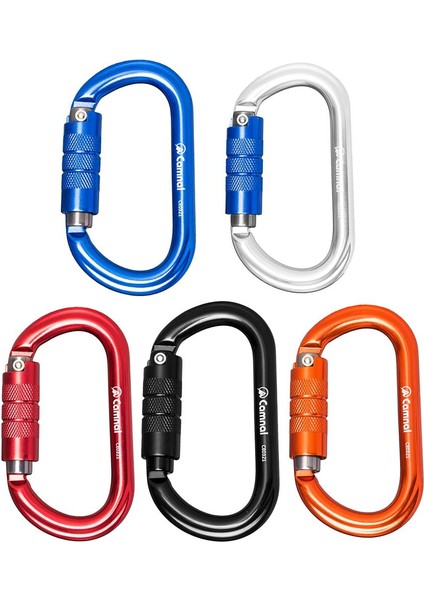 5 Adet Kaya Tırmanışı Karabina Alüminyum D Tipi Otomatik Kilitleme Kapısı Donanım 25KN Çok Renkli (Yurt Dışından)