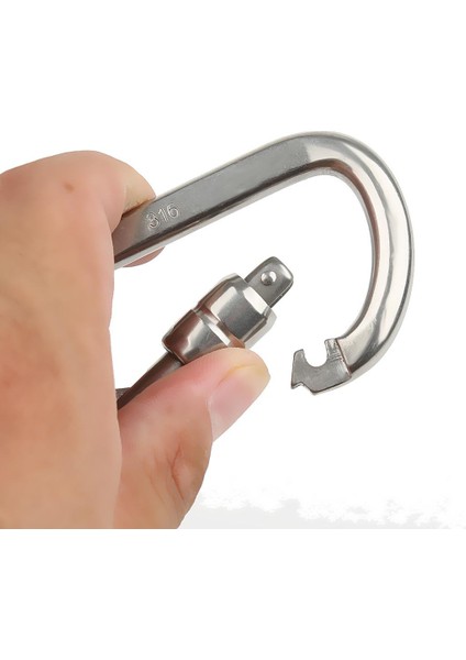 2x 316L Paslanmaz Çelik Kaya Tırmanma D Şekli Otomatik Kilitleme Karabina 8mm (Yurt Dışından) fırsatları