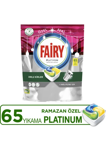 Platinum Bulaşık Makinesi Deterjanı Tableti / Kapsülü Ramazan Özel Seri Limon Kokulu 65 Yıkama