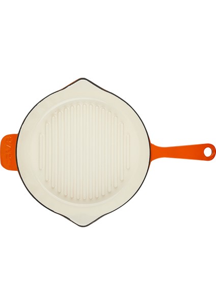 Döküm Yuvarlak Izgara Tava, Metal Saplı, Çap(Ø)28 Cm, Iç Krem, Turuncu fiyatları