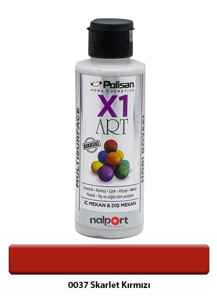 X1 Art Multisurface Hobi Boyası Skarlet Kırmızı 120 Ml.