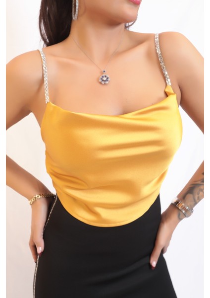 Sarı Saten Büstiyer