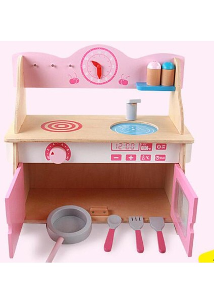 Simülasyon Mutfak Playset Dolabı Ile Malzemeleri Çocuk Eğitici Oyuncaklar (Yurt Dışından)