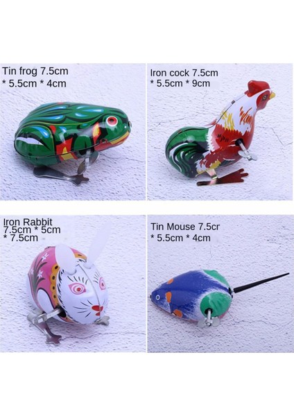 4 Parça Klasik Vintage Stil Kalay Oyuncaklar Wind Up Hayvan Rakamlar Yenilik Oyuncaklar (Yurt Dışından)
