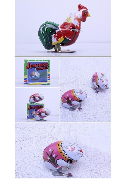 4 Parça Klasik Vintage Stil Kalay Oyuncaklar Wind Up Hayvan Rakamlar Yenilik Oyuncaklar (Yurt Dışından)