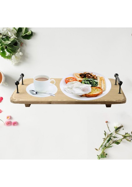 Kolları ile Ahşap Servis Tepsisi Kahve Yemek Snack L Için Yuvalama Seti Tabağı modelleri