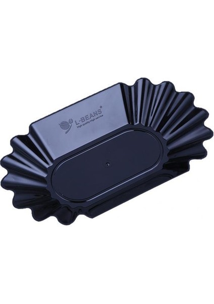 2x Plastik Plaka Kahve Çekirdeği Tepsi Oval Çukurluğu Gıda Sunucusu Çanak Ekranı Siyah