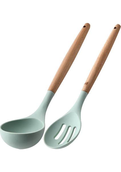 2 Adet Silikon Kevgir / Çorba Kaşık Yapışmaz Gereçler Set -40 ℃ -230 ℃